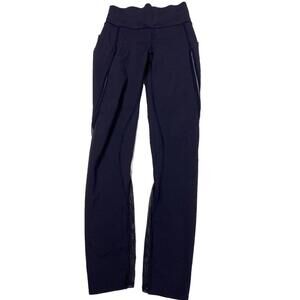 Womens LULULEMON Blue Align High Rise Pockets Crop Sz 2